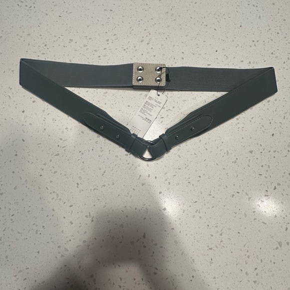WHBM Slate Teal Buckle Ring Elastic Waist Belt - Picture 2 of 4